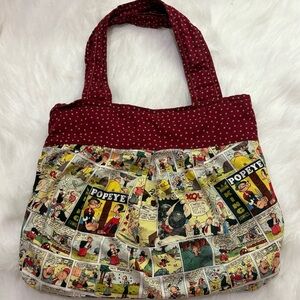 Popeye The Sailor Man Canvas Comic Tote Purse Bag Rare Find